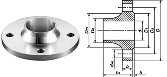 Воротниковый фланец и его чертеж Воротниковый фланец и чертеж